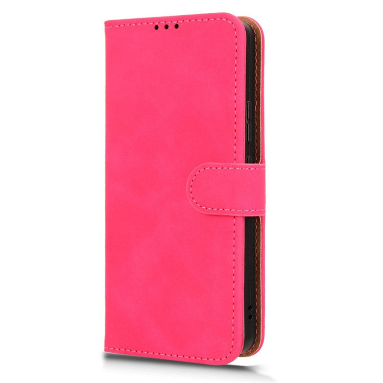 For Oppo Reno13 F 5G Leather Case Skin Feel Anti Drop Wallet Flip Phone Cover - Rose