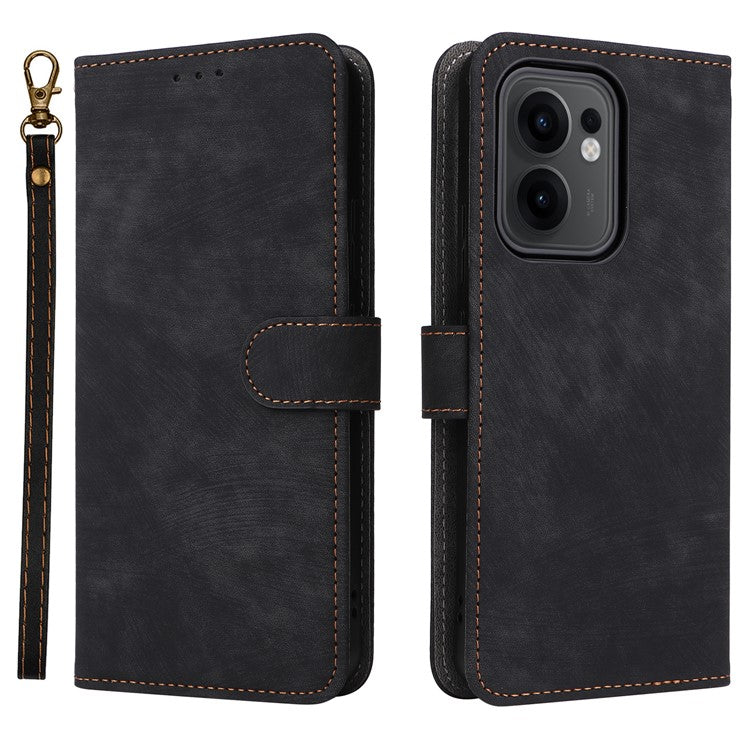 For Oppo Reno13 F 5G / 4G Wallet Case RFID Blocking PU Leather Cover Stand View - Black