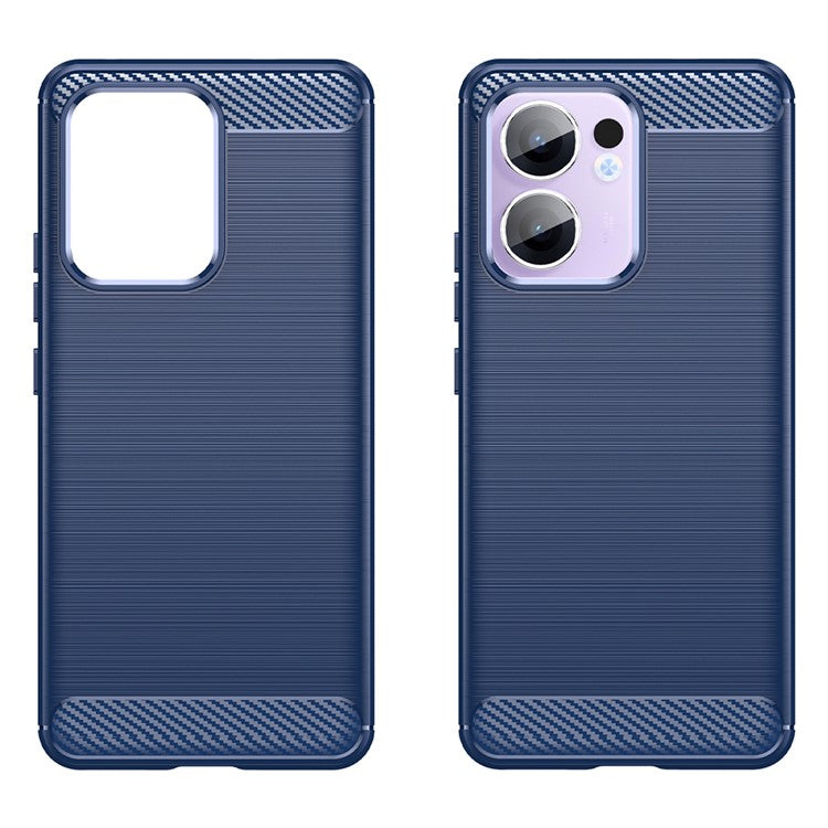 For Oppo Reno13 F 5G Case Protective Phone Cover Carbon Fiber Texture Brushed - Blue