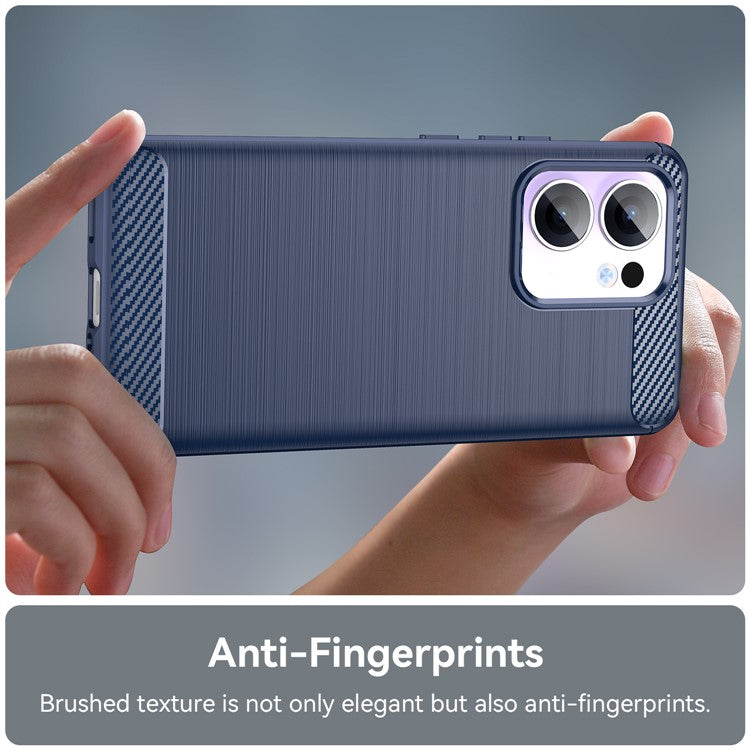 For Oppo Reno13 F 5G Case Protective Phone Cover Carbon Fiber Texture Brushed - Blue