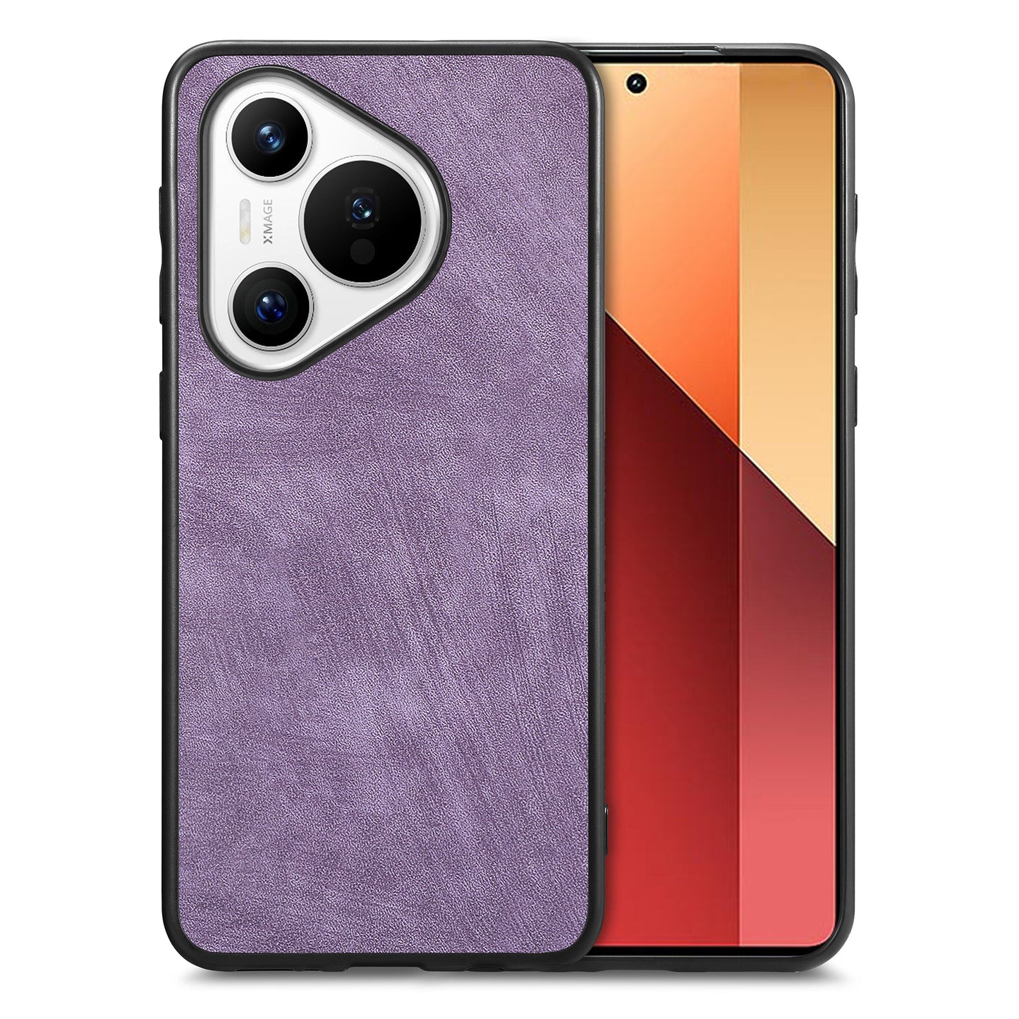 For Huawei Pura 70 Case Shockproof Slim Retro Leather Phone Back Cover - Purple