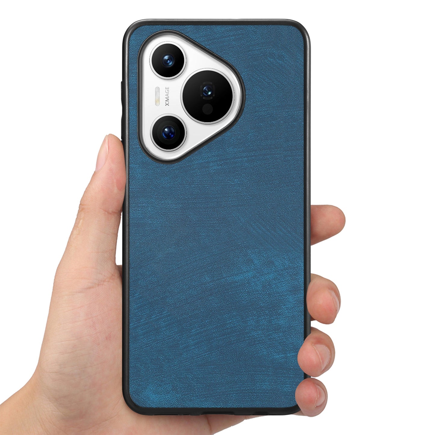 For Huawei Pura 70 Case Shockproof Slim Retro Leather Phone Back Cover - Blue