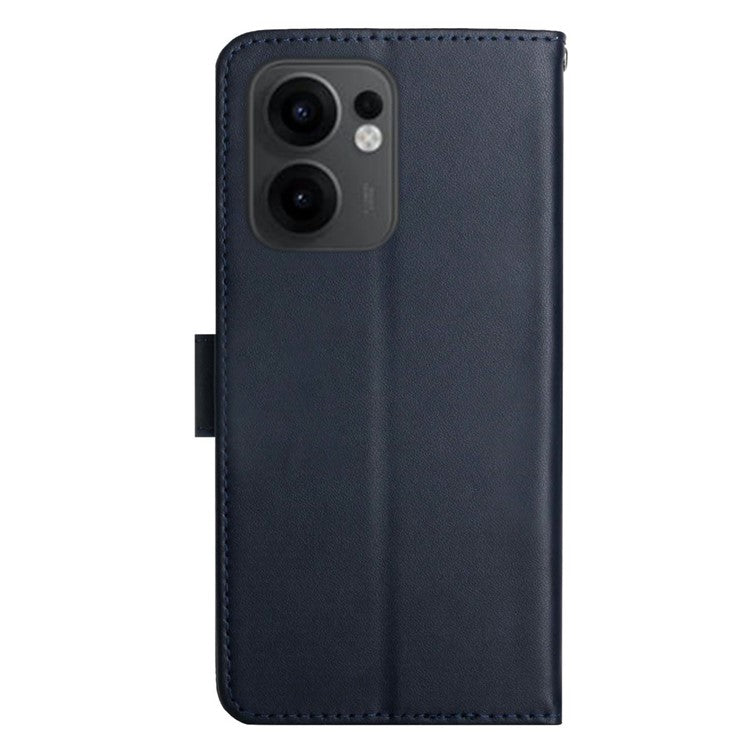 For Oppo Reno13 F 5G / 4G Case Genuine Cow Leather Phone Cover Nappa Texture - Blue