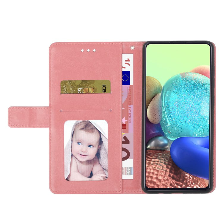 For Oppo Reno13 F 5G / 4G Case with Wrist Strap Y Shaped Lines Imprint Leather Phone Cover - Pink