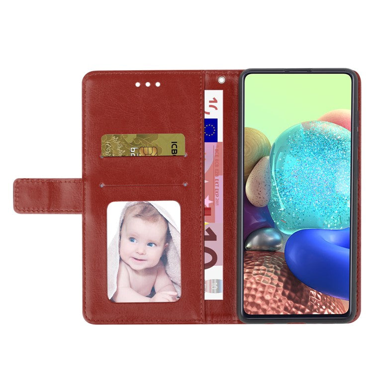 For Oppo Reno13 F 5G / 4G Case with Wrist Strap Y Shaped Lines Imprint Leather Phone Cover - Brown