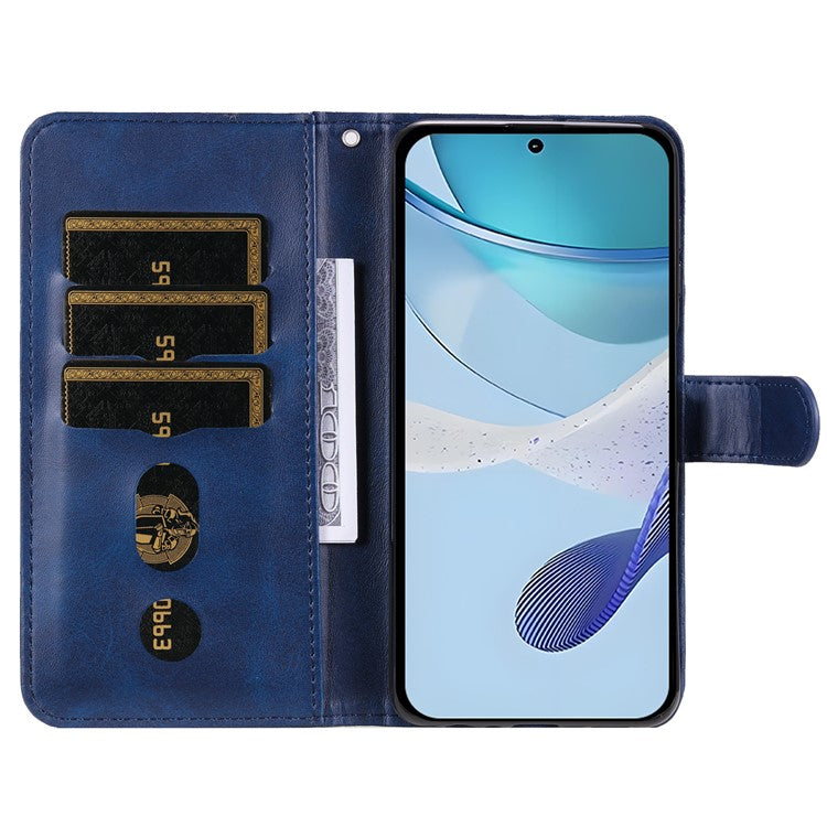 For Oppo Reno13 Pro 5G Case Zipper Wallet Calf Texture PU Leather Phone Cover - Blue