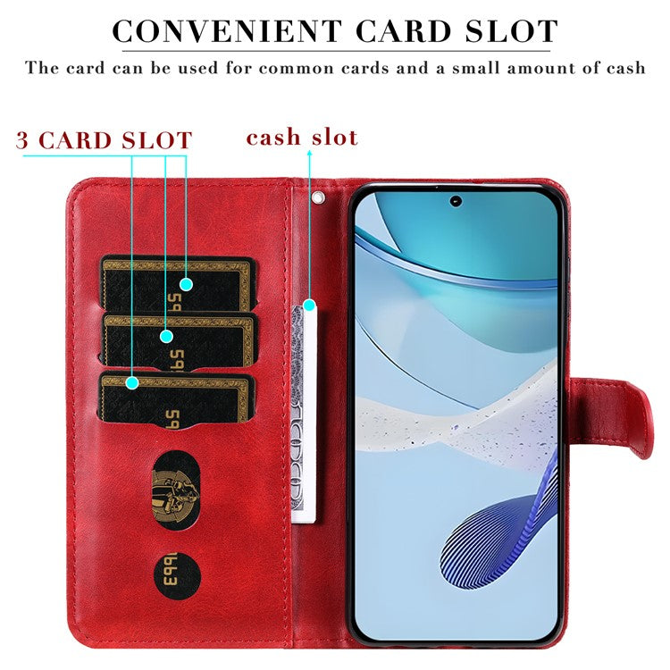 For Oppo Reno13 Pro 5G Case Zipper Wallet Calf Texture PU Leather Phone Cover - Red
