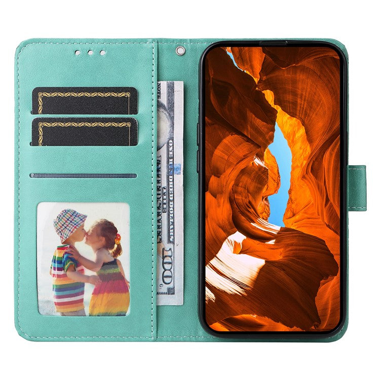 For Oppo Reno13 F 5G Case Sunflower Imprint Leather Wallet Phone Cover - Green