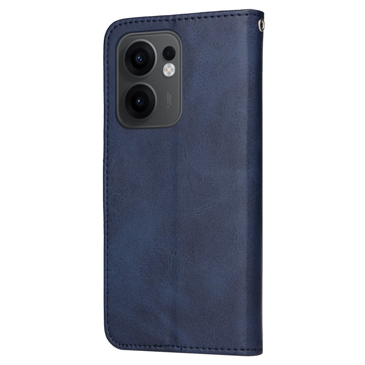 For Oppo Reno13 F 5G Case Wallet PU Leather Folio Flip Phone Cover - Blue