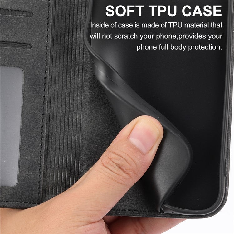 For Oppo Reno13 5G (Global) Case Calf Texture PU Leather Phone Cover with Wallet - Black