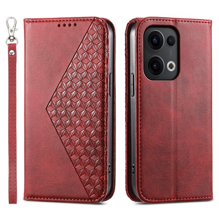 For Oppo Reno13 Pro 5G Case Calf Texture PU Leather Phone Cover with Wallet - Red