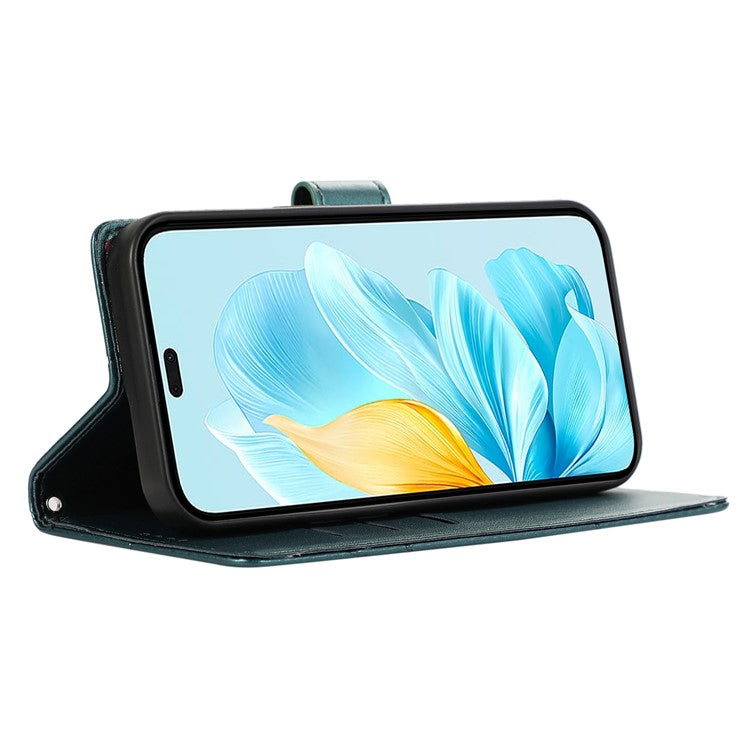 DF-06 For Oppo Reno13 Pro 5G Phone Case Line Imprint Leather Wallet Cover - Green