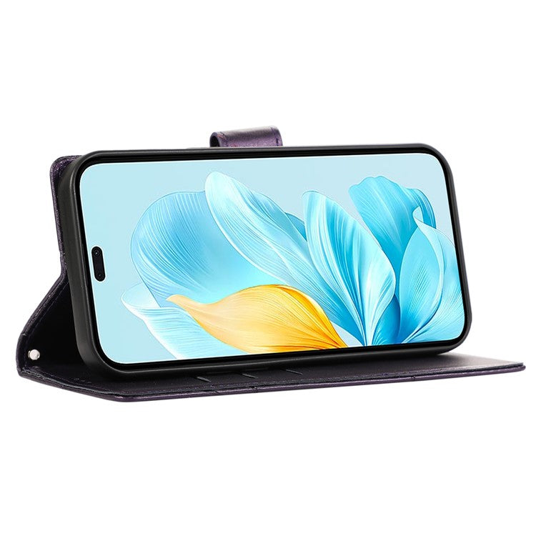 DF-06 For Oppo Reno13 Pro 5G Phone Case Line Imprint Leather Wallet Cover - Purple