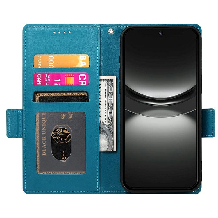 For Oppo Reno13 5G (Global) Stand Case PU Leather Wallet Phone Cover - Blue