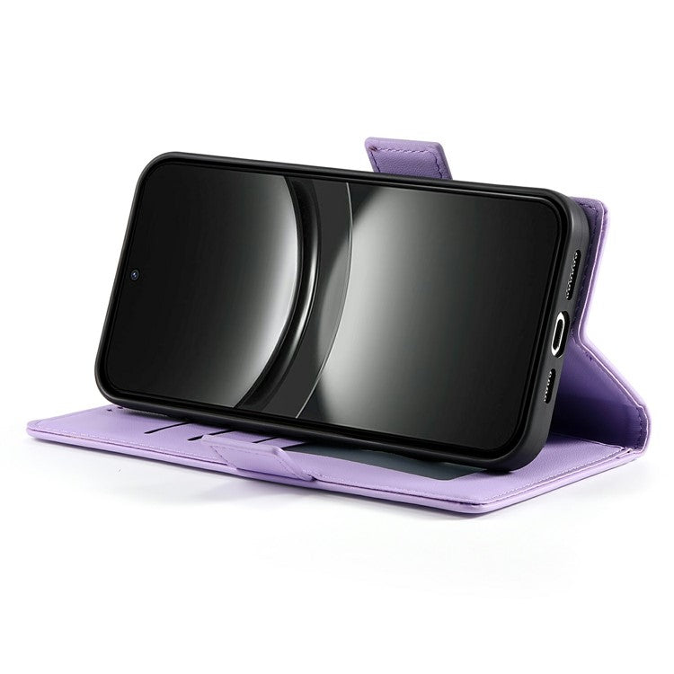 For Oppo Reno13 5G (Global) Stand Case PU Leather Wallet Phone Cover - Purple
