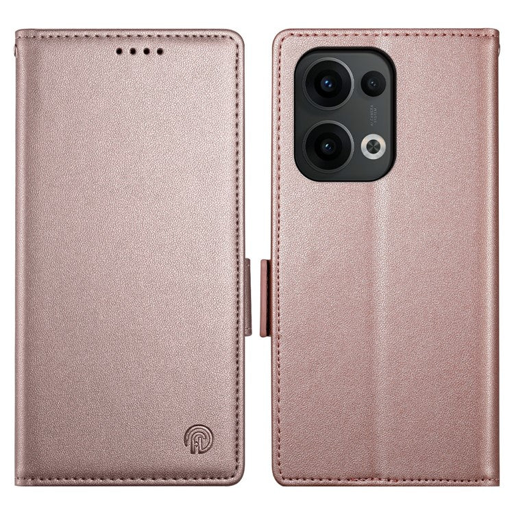 DF-010 For Oppo Reno13 Pro 5G Stand Case PU Leather Wallet Phone Cover - Rose Gold