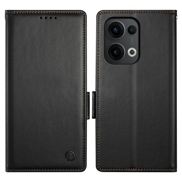 DF-010 For Oppo Reno13 Pro 5G Stand Case PU Leather Wallet Phone Cover - Black