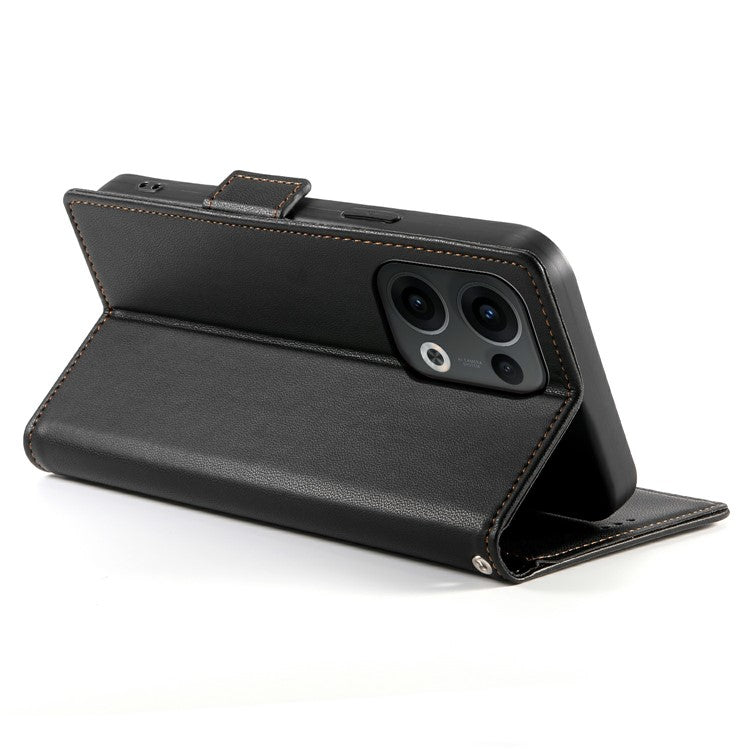 DF-010 For Oppo Reno13 Pro 5G Stand Case PU Leather Wallet Phone Cover - Black