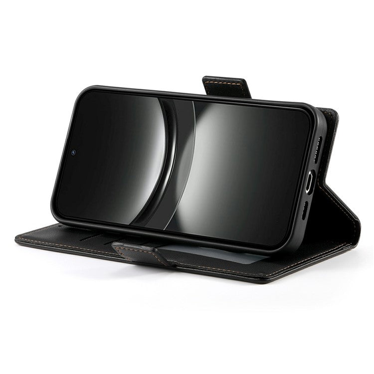 DF-010 For Oppo Reno13 Pro 5G Stand Case PU Leather Wallet Phone Cover - Black