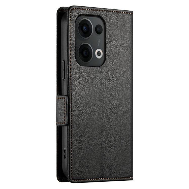 DF-010 For Oppo Reno13 Pro 5G Stand Case PU Leather Wallet Phone Cover - Black
