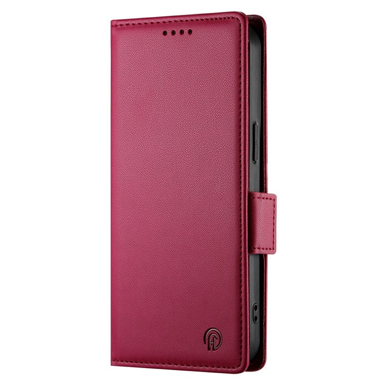 DF-010 For Oppo Reno13 Pro 5G Stand Case PU Leather Wallet Phone Cover - Wine Red