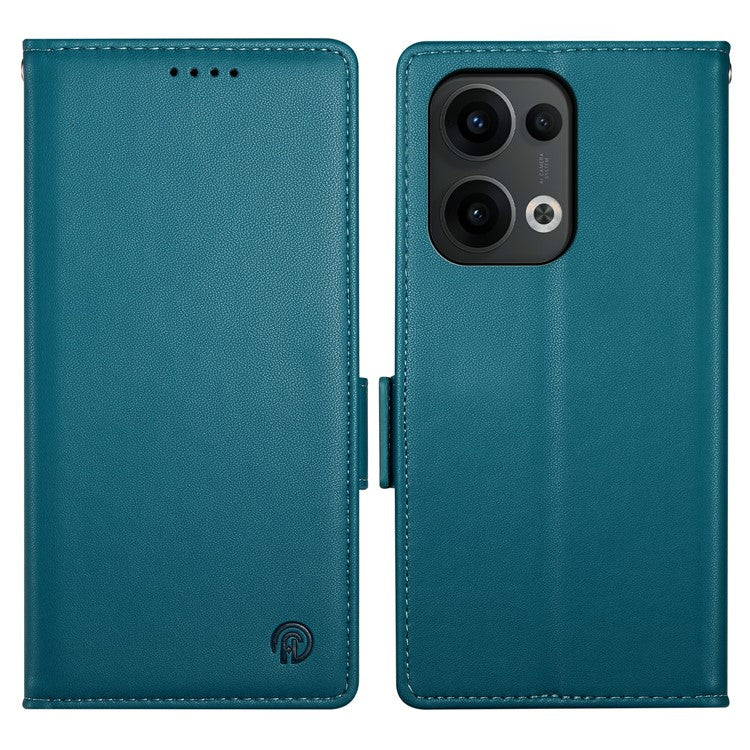 DF-010 For Oppo Reno13 Pro 5G Stand Case PU Leather Wallet Phone Cover - Blue