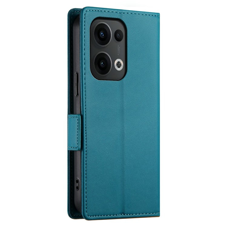 DF-010 For Oppo Reno13 Pro 5G Stand Case PU Leather Wallet Phone Cover - Blue