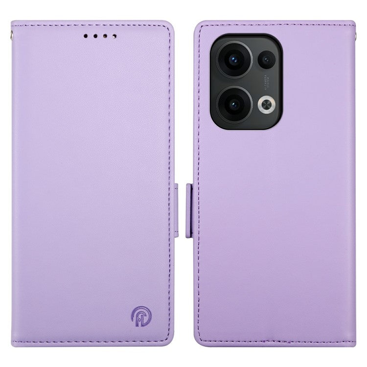 DF-010 For Oppo Reno13 Pro 5G Stand Case PU Leather Wallet Phone Cover - Purple