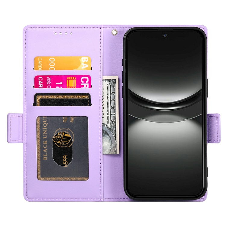 DF-010 For Oppo Reno13 Pro 5G Stand Case PU Leather Wallet Phone Cover - Purple