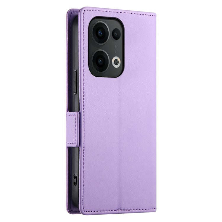 DF-010 For Oppo Reno13 Pro 5G Stand Case PU Leather Wallet Phone Cover - Purple