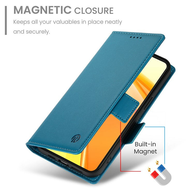 For Oppo Reno13 F 5G Stand Case PU Leather Wallet Phone Cover - Blue