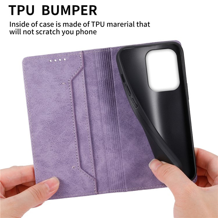 DF-05 For Oppo Reno13 5G (Global) Wallet Case RFID Blocking PU Leather Phone Cover - Purple