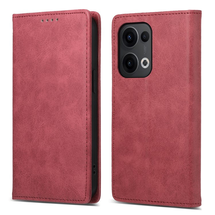 DF-05 For Oppo Reno13 5G (Global) Wallet Case RFID Blocking PU Leather Phone Cover - Red