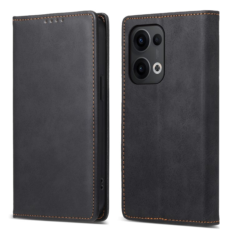DF-05 For Oppo Reno13 5G (Global) Wallet Case RFID Blocking PU Leather Phone Cover - Black