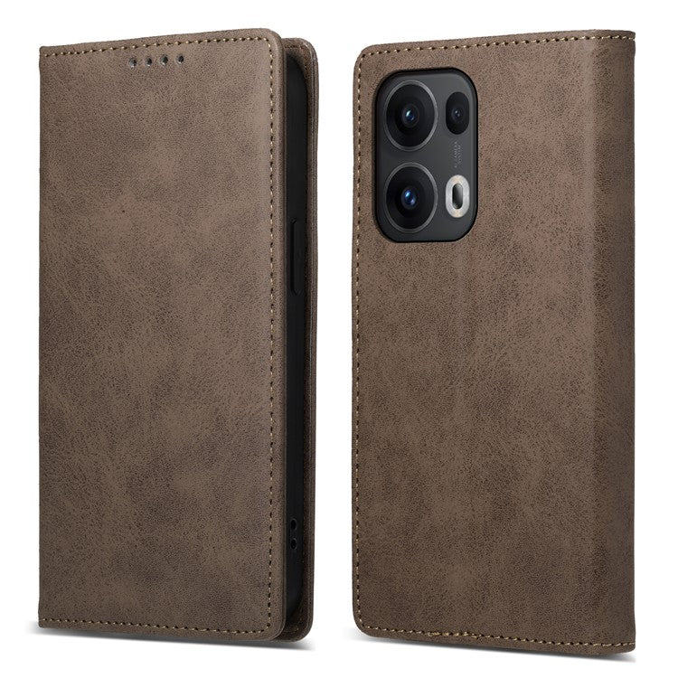 For Oppo Reno13 Pro 5G Wallet Case RFID Blocking PU Leather Phone Cover - Brown