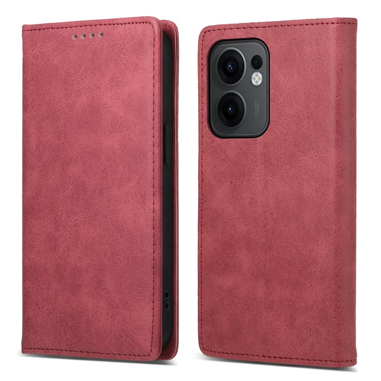 For Oppo Reno13 F 5G Wallet Case RFID Blocking PU Leather Phone Cover - Red