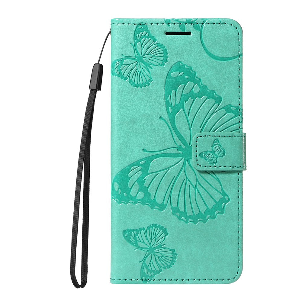 For Oppo Reno13 5G (Global) Wallet Case Floral Butterfly Imprinted Leather Phone Cover Stand - Green
