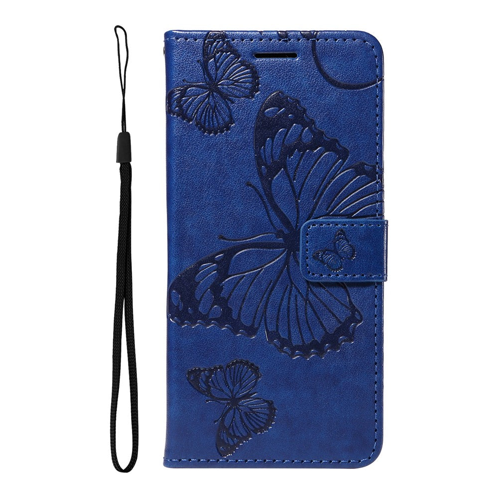 For Oppo Reno13 5G (Global) Wallet Case Floral Butterfly Imprinted Leather Phone Cover Stand - Blue