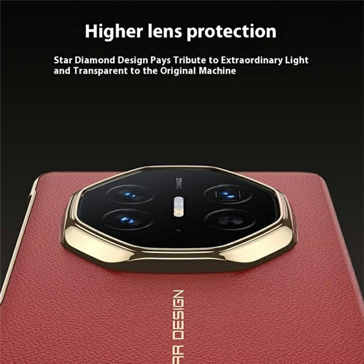 GKK For Huawei Mate XT Ultimate Case Leather Flip Phone Cover with Kickstand / View Window - Red