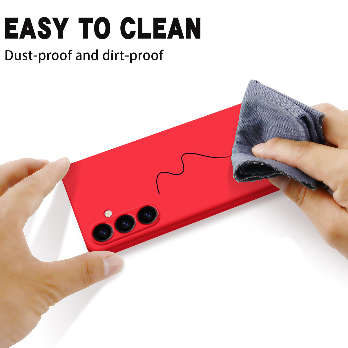 For Samsung Galaxy M14 4G Case Liquid Silicone Phone Back Cover with Hand Strap - Red