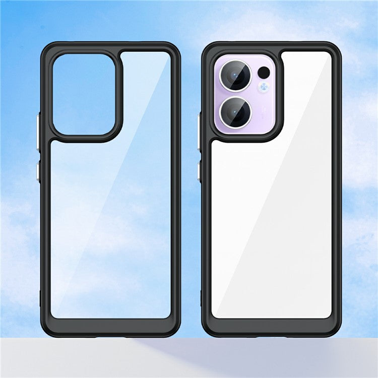 For Oppo Reno13 F 5G Case TPU + Acrylic Protective Clear Phone Cover - Black