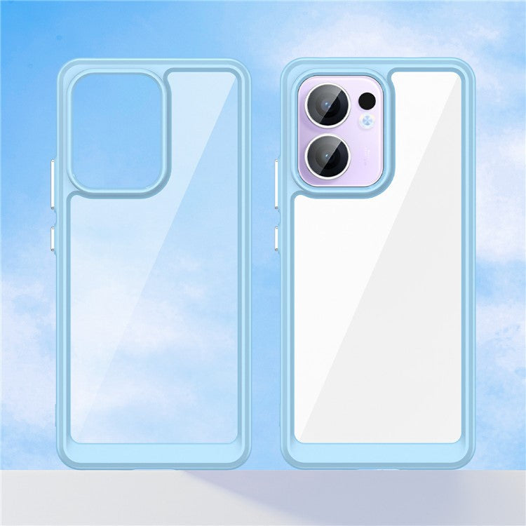 For Oppo Reno13 F 5G Case TPU + Acrylic Protective Clear Phone Cover - Blue