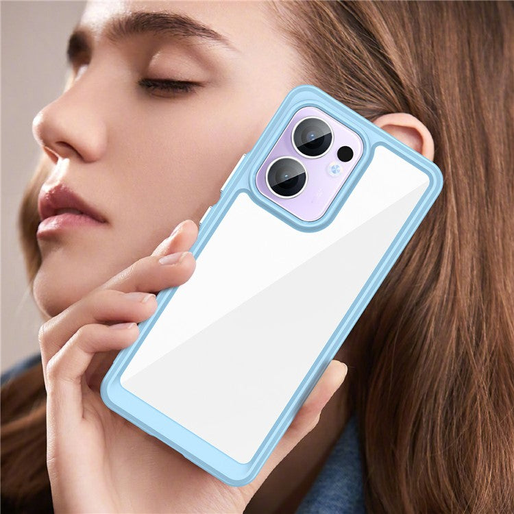 For Oppo Reno13 F 5G Case TPU + Acrylic Protective Clear Phone Cover - Blue