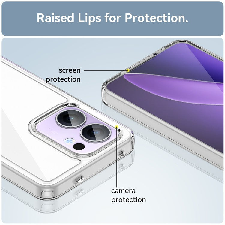 For Oppo Reno13 F 5G Case TPU + Acrylic Protective Clear Phone Cover - Transparent