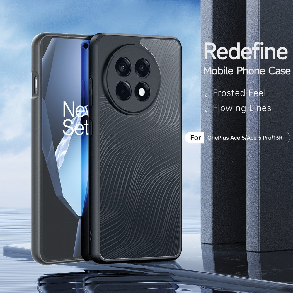 For OnePlus Ace 5 Pro 5G / OnePlus 13R 5G / OnePlus Ace 5 5G Case DUX DUCIS Aimo Series TPU+PC Matte Drop-proof Phone Cover (REACH Certification) - Black