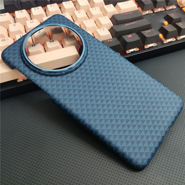 GKK For Huawei Mate 70 Magnetic Case with Metal Lens Frame Hard PC Phone Back Cover Carbon Fiber Texture - Blue