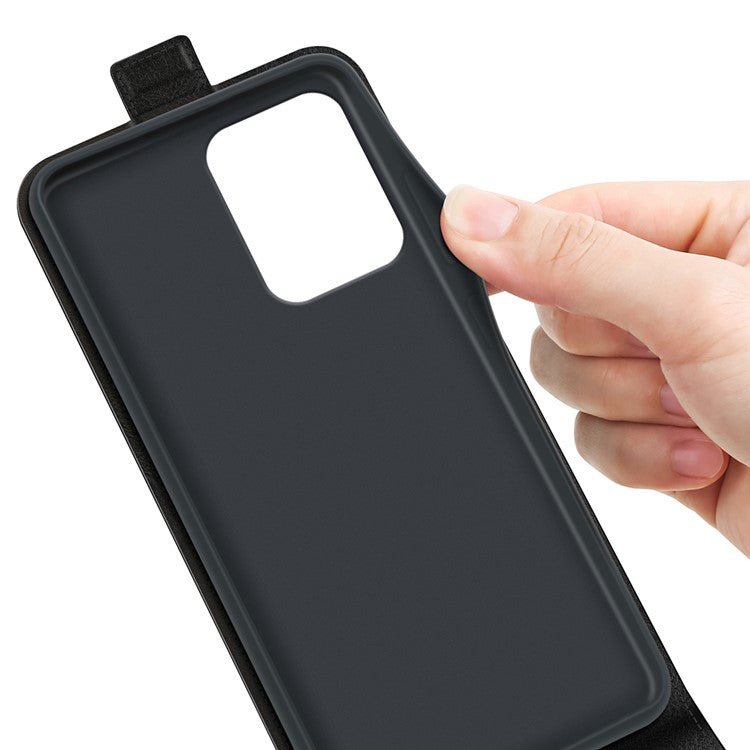 For Oppo Reno13 F 5G Case with Card Slots Vertical Flip Leather Phone Cover - Black