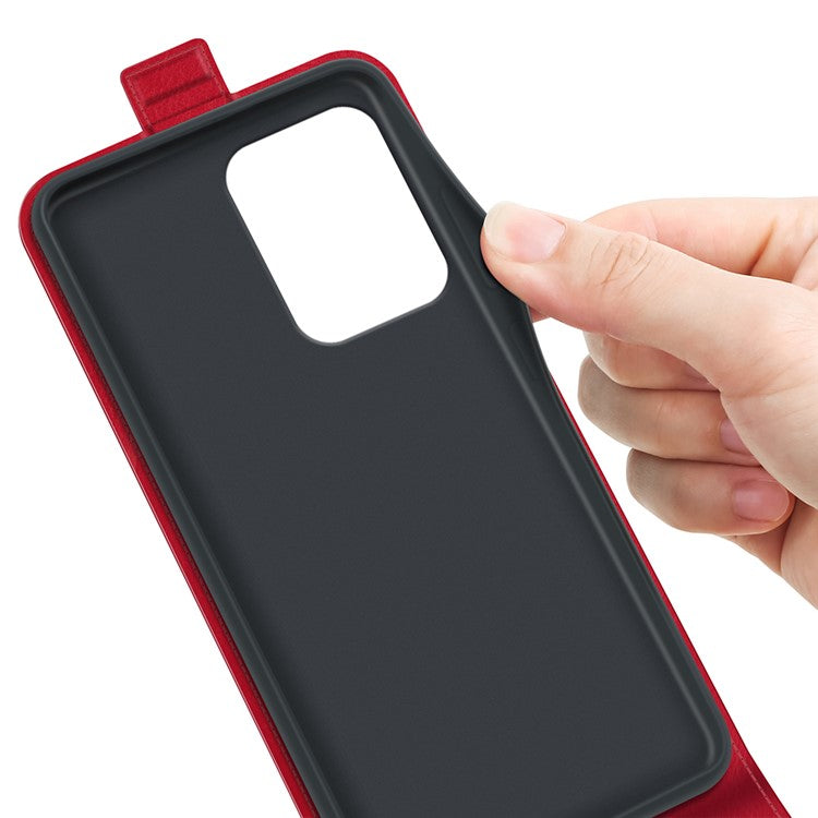 For Oppo Reno13 F 5G Case with Card Slots Vertical Flip Leather Phone Cover - Red