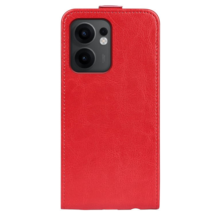 For Oppo Reno13 F 5G Case with Card Slots Vertical Flip Leather Phone Cover - Red