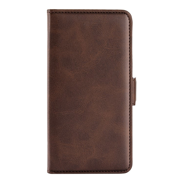 For Oppo Reno13 F 5G Stand Case Calf Texture Leather Wallet Phone Cover - Brown